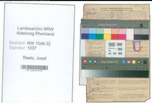 Entnazifizierung Josef Raetz , geb. 11.02.1900 (Angestellter)