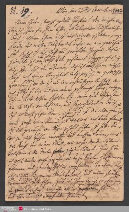 Meine theure, innigste geliebte Christine! Den innigsten Dank sage ich .. , 23.12.1822. - Benediktinerabtei St. Bonifaz in München und Andechs