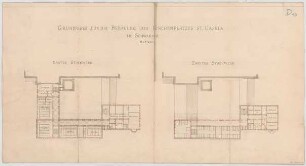 Thiersch, August ; München - Schwabing; Kath. Pfarrkirche St. Ursula - Grundriss 1. OG, Grundriss 2. OG