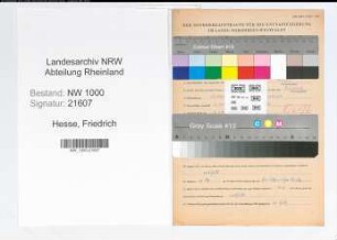 Entnazifizierung Friedrich Hesse, geb. 20.10.1909 (Polizeibeamter)