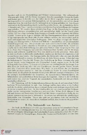 B. Die Seidenstoffe von Antinoe