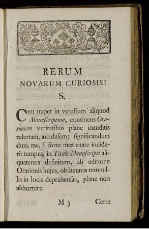 Rerum Novarum Curiosis!