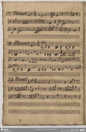 29. Anonymus, Menuette, Es-Dur