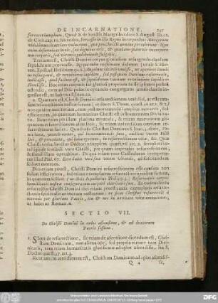 Sectio VII. De Christi Domini coelos ascensione, & ad dexteram Patris sessione.