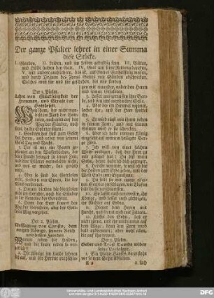 Der ganze Psalter lehret in einer Summa diese Stücke.