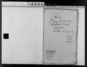 Regelung des Unterhalts des Landgrafen Georg Wilhelm