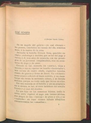 Una achura : A Enrique García Velloso.