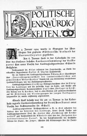 Politische Denkwürdigkeiten.