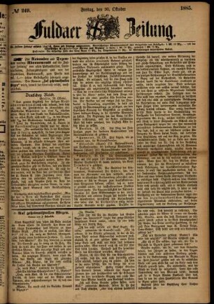 Ausgabe vom Freitag, den 30. Oktober 1885.