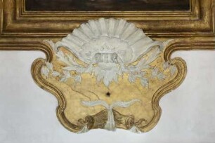 Stuckkartuschen mit Muscheln und Blattranken — Stuckkartusche mit Muschel und Blattranken