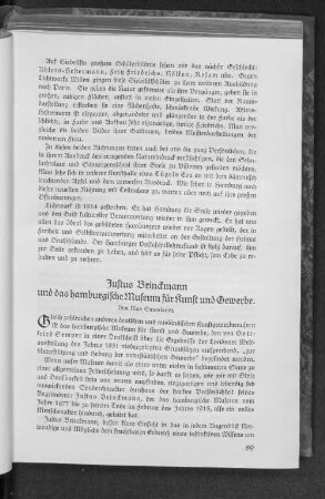 Justus Brinckmann und das hamburgische Museum für Kunst und Gewerbe.