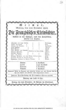 Die Französischen Kleinstädter