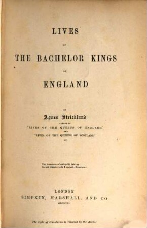 Lives of the bachelor kings of England