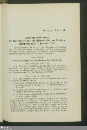 Anlage zu A.B. § 61