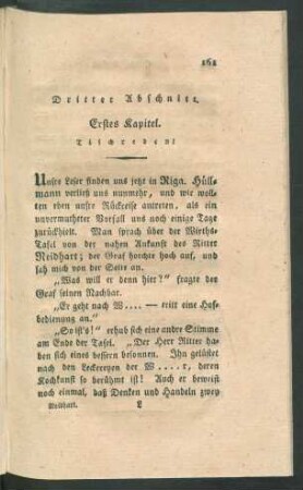 Erstes Kapitel. Tischreden!