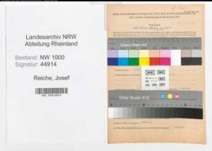 Entnazifizierung Josef Reiche, geb. 03.04.1906 (Postsekretär)