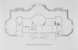 Palais Mosczynska, Grundrissentwurf : Dresden, Palais Mosczynska, Grundriß des Erdgeschosses, um 1742