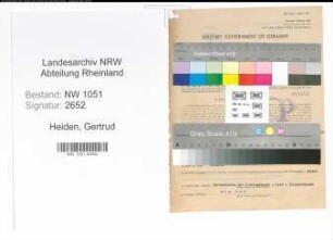 Entnazifizierung Gertrud Heiden , geb. 09.08.1905 ()