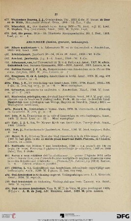 Amsterdam (boeken, gravures, teekeningen) (Nr. 480-529)