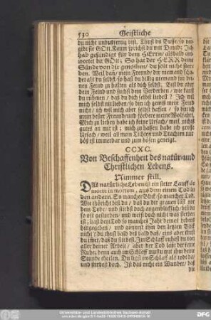 CCXC. Von Beschaffenheit des natür- und Christlichen Lebens. Nimmer still.