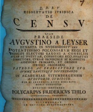 Diss. iur. de censu