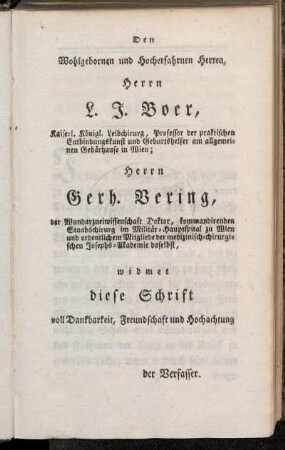 Den Wohlgebornen und Hocherfahrnen Herren, Herrn L. J. Boer, [...]; Herrn Gerh. Vering [...]