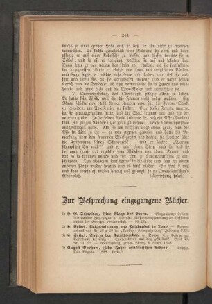 Zur Besprechung eingegangene Bücher