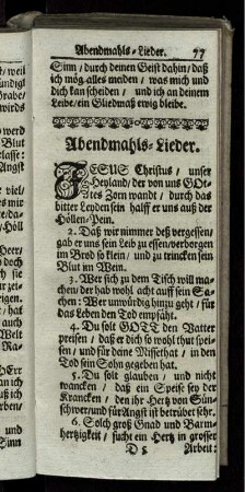 Abendmahls-Lieder