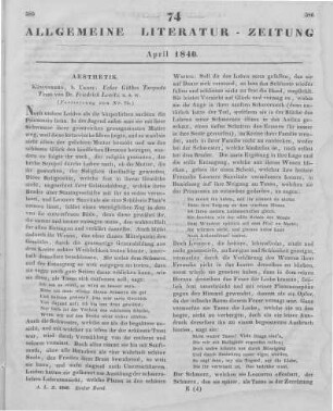 Lewitz, F.: Ueber Goethe's Torquato Tasso. Königsberg: Unzer 1839