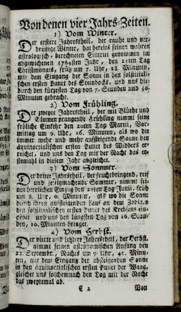 Von denen vier Jahrs-Zeiten.