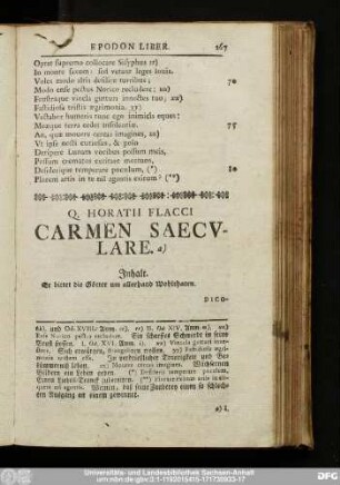 Q. Horatii Flacci Carmen Saeculare.
