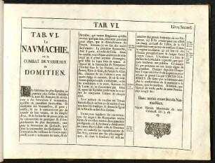 Tab. VI. La Naumachie, où le combat de vaisseaux de Domitien.