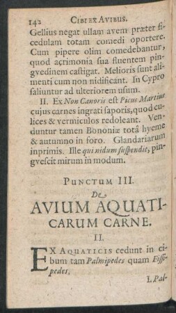 Punctum III. De Avium Aquaticarum Carne