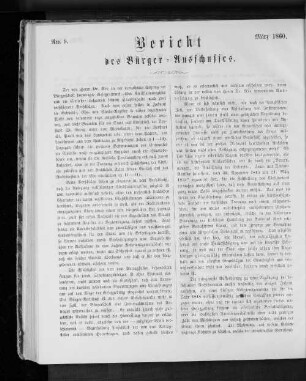 Nr. 9 Bericht des Bürgerausschusses März 1860