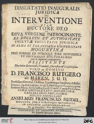 Dissertatio Inauguralis Juridica De Interventione