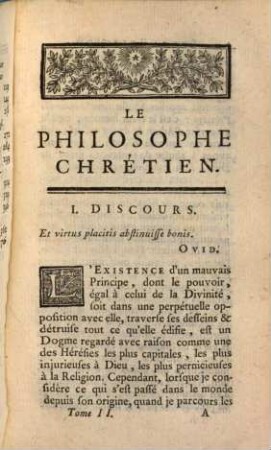 Le Philosophe Chrétien, Ou Discours Moraux. 2