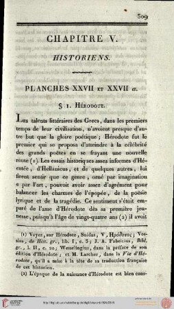 V. Historiens