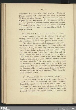 Abbildung von Punkten ausserhalb der Achse