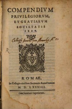 Compendium Privilegiorum et gratiarum Societatis Jesu