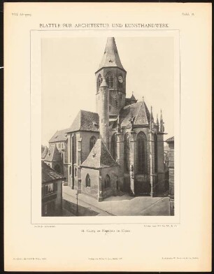 St. Georg, Hagenau: Ansicht (aus: Blätter für Architektur und Kunsthandwerk, 8. Jg., 1895, Tafel 13)