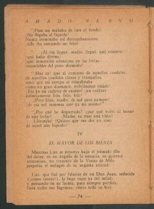 IV - El mayor de los bienes