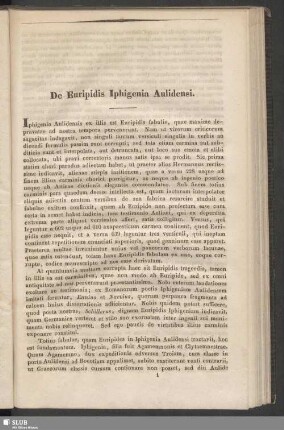 De Euripidis Iphigenia Aulidensi