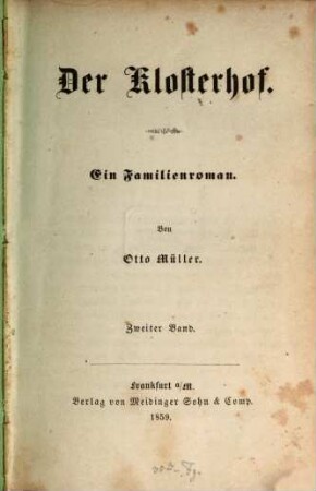 Der Klosterhof : Ein Familienroman, 2