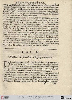 Cap. II.: Utilitas in scientia Physiognomica
