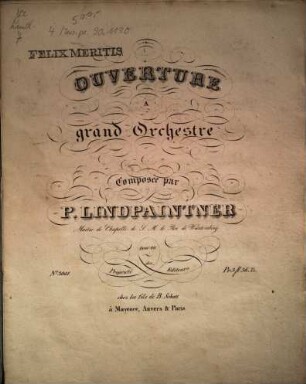 Ouverture à grand orchestre : Oeuv. 66