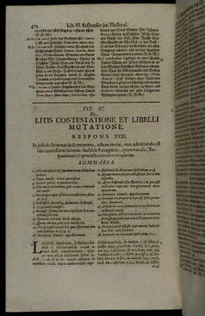 Tit. IV. De Litis Contestatione Et Libelli Mutatione.
