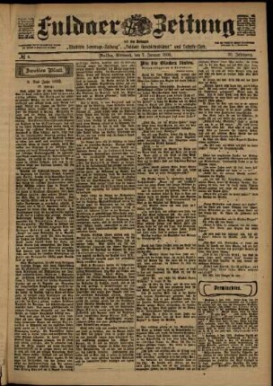 Zweite Ausgabe vom Mittwoch, den 07. Januar 1903.