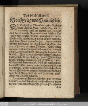 Das vierdte Capitel. Von Krieg und Uneinigkeit.