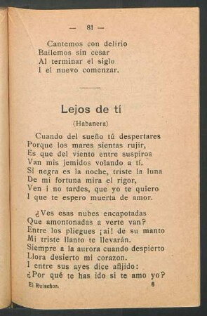 Lejos de tí : (Habanera)