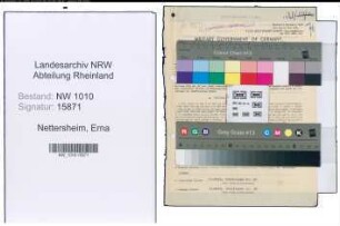 Entnazifizierung Erna Nettersheim , geb. 07.10.1902 (Verw.Angestellter)